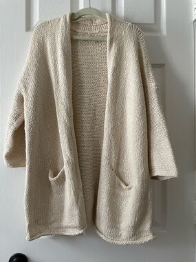 Chunky 100% Cream Cotton Cardigan